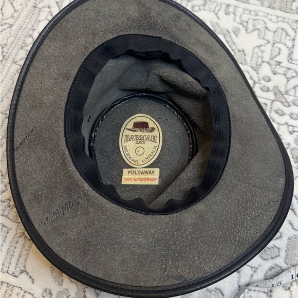 Barmah Australia Hat~dark gray Leather Felt w/Braid medium - Picture 6 of 10